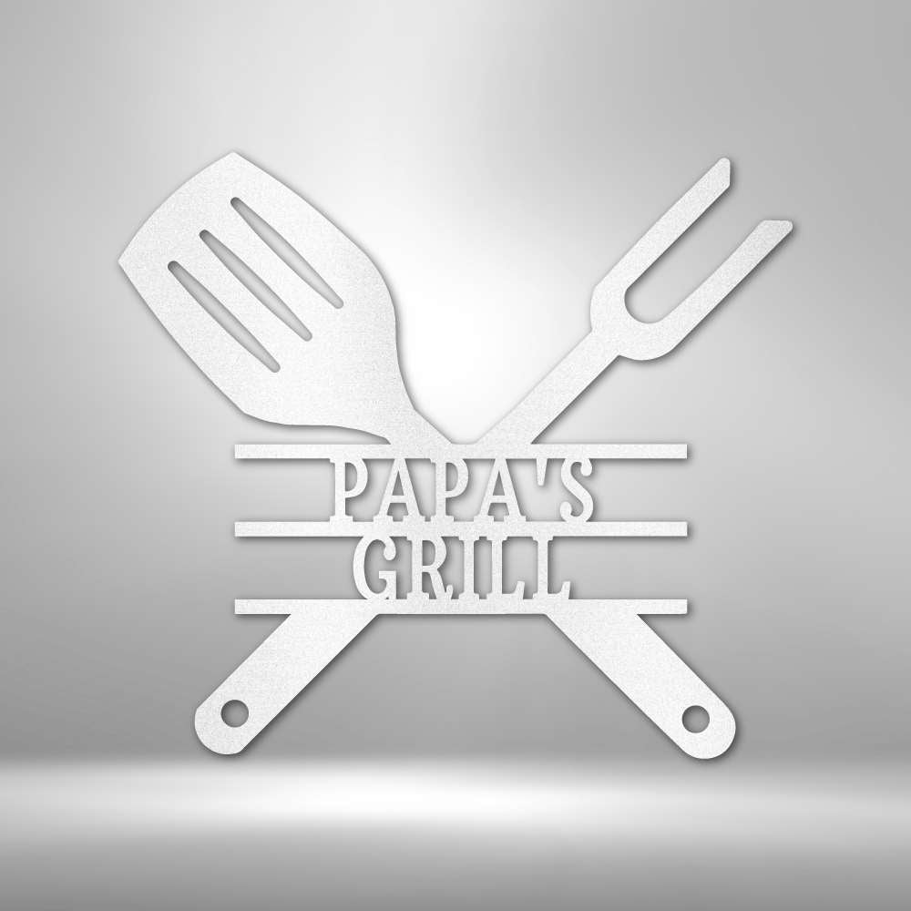 Grilling Utensils Steel Sign - Metal Wall Art for Barbecue and Grill Enthusiasts - Stylinsoul
