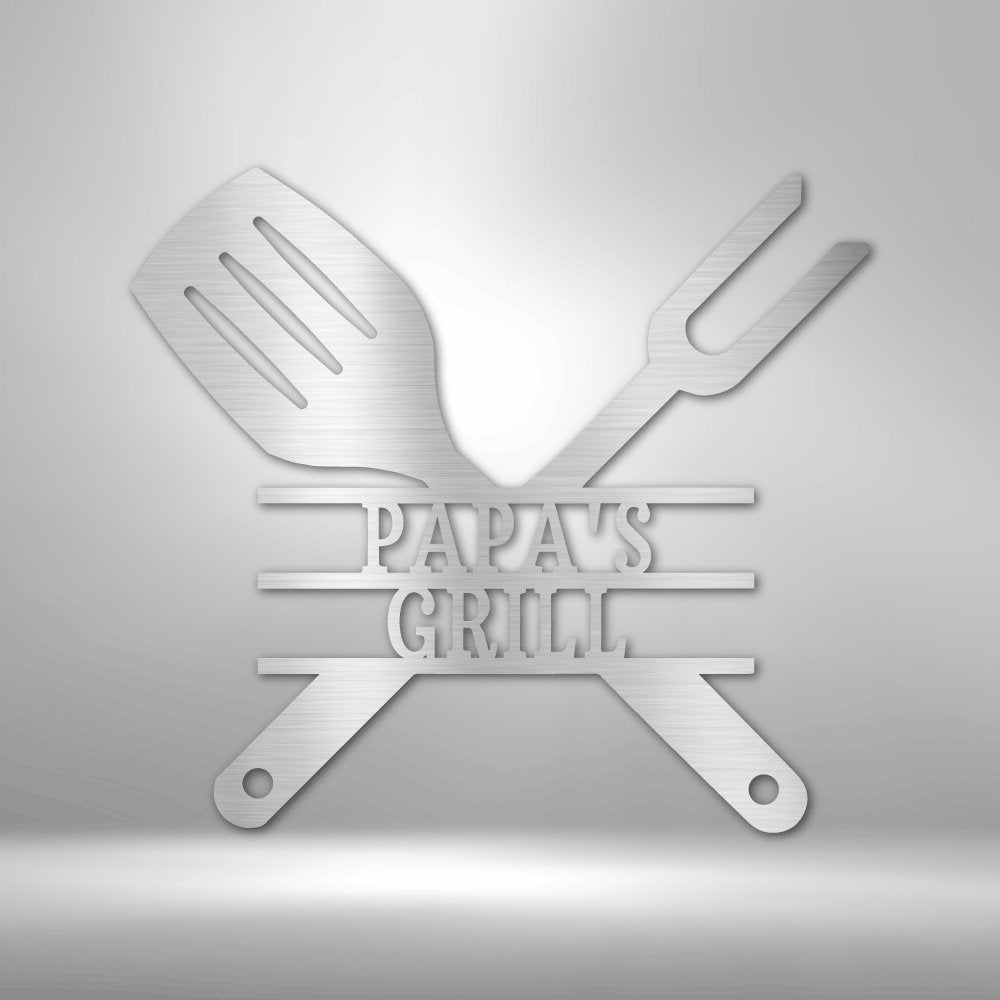 Grilling Utensils Steel Sign - Metal Wall Art for Barbecue and Grill Enthusiasts - Stylinsoul
