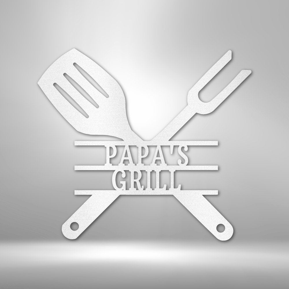 Grilling Utensils Steel Sign - Metal Wall Art for Barbecue and Grill Enthusiasts - Stylinsoul