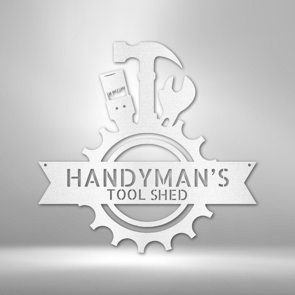 Handyman Shop Mancave Workshop Sign - Garage Metal Wall Art - Gift for Husband - Stylinsoul
