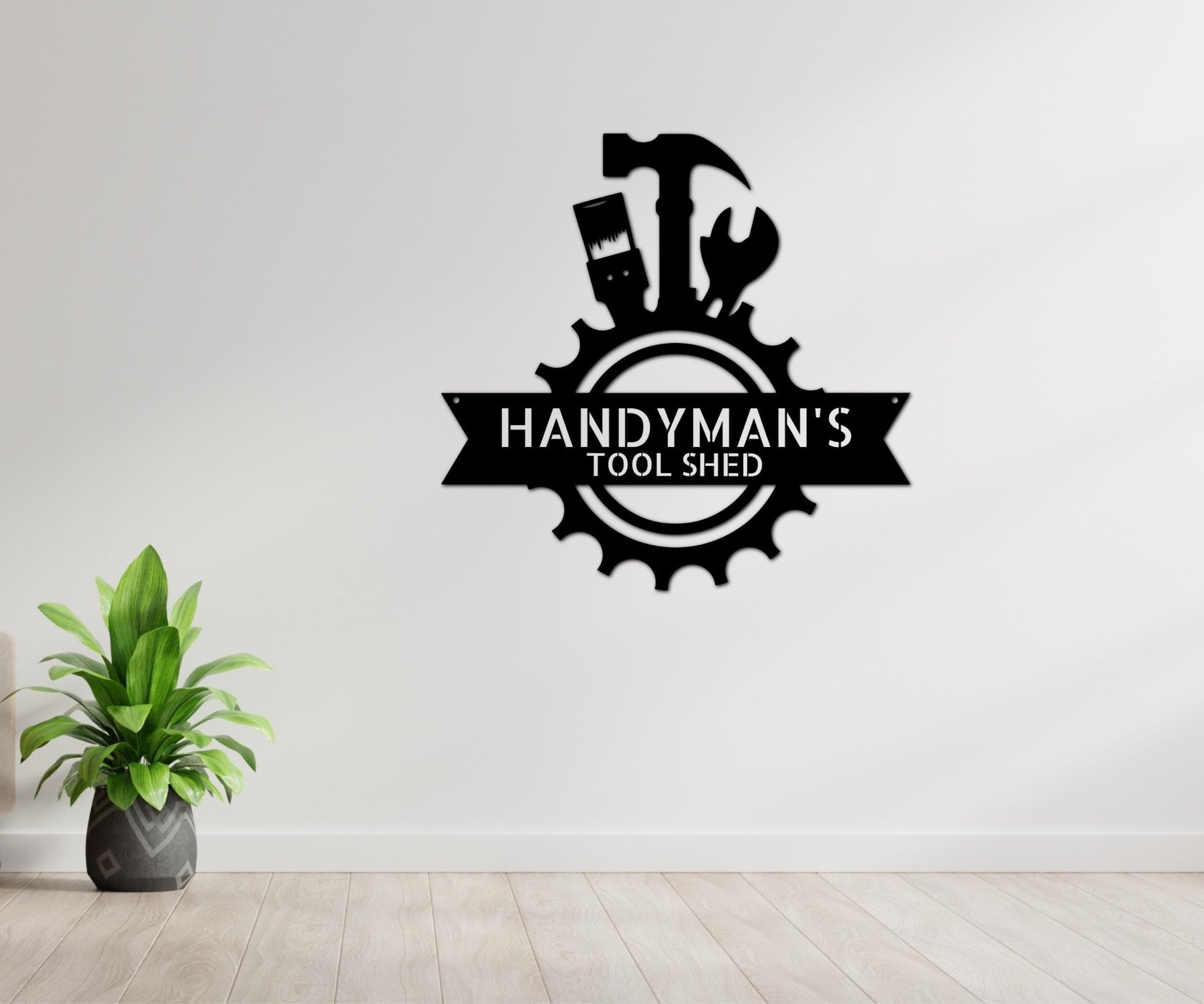 Handyman Shop Mancave Workshop Sign - Garage Metal Wall Art - Gift for Husband - Stylinsoul