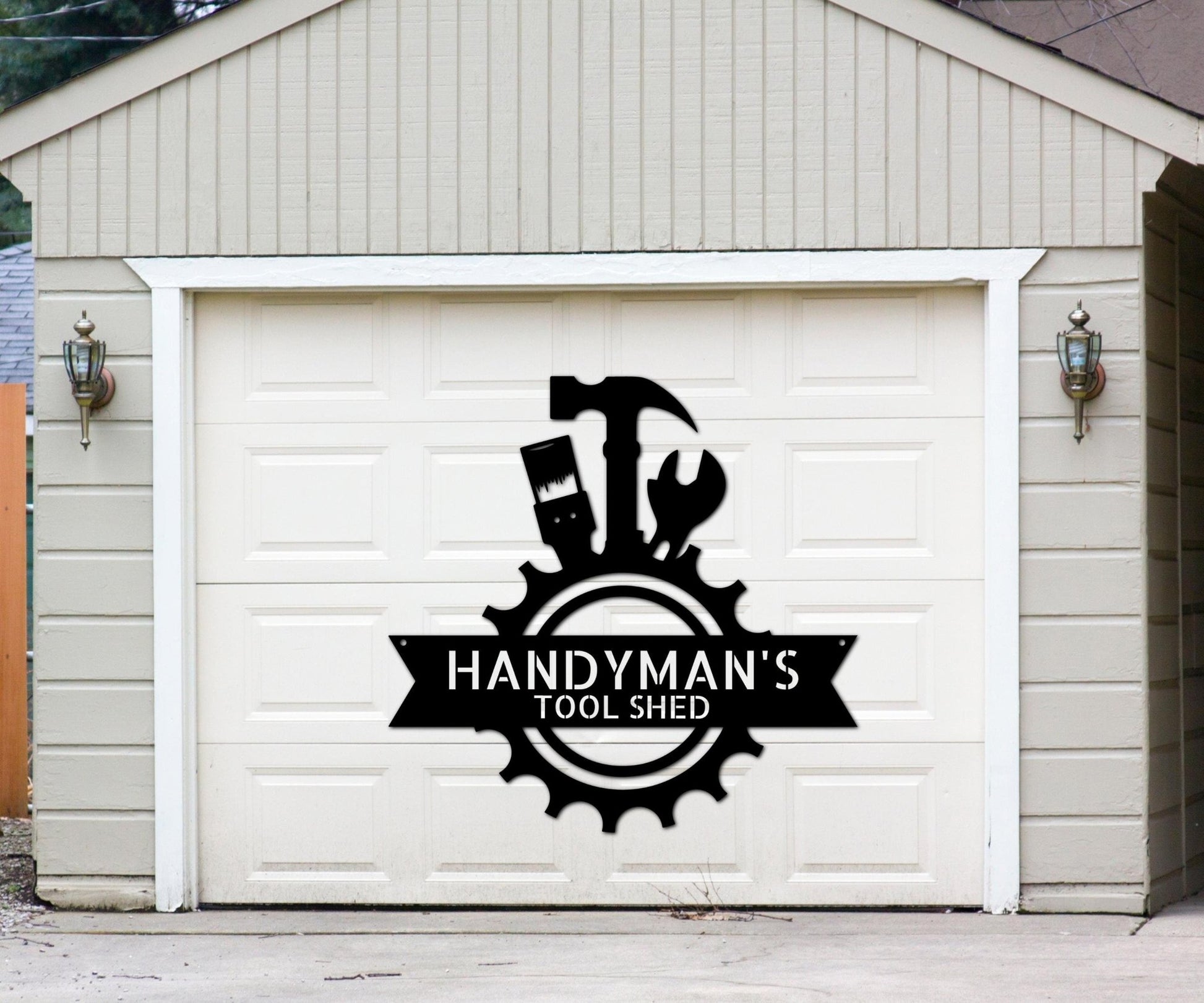 Handyman Shop Mancave Workshop Sign - Garage Metal Wall Art - Gift for Husband - Stylinsoul