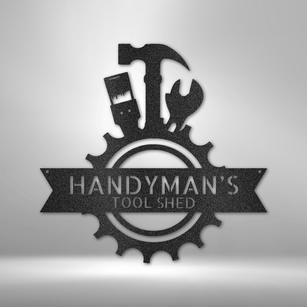 Handyman Shop Mancave Workshop Sign - Garage Metal Wall Art - Gift for Husband - Stylinsoul