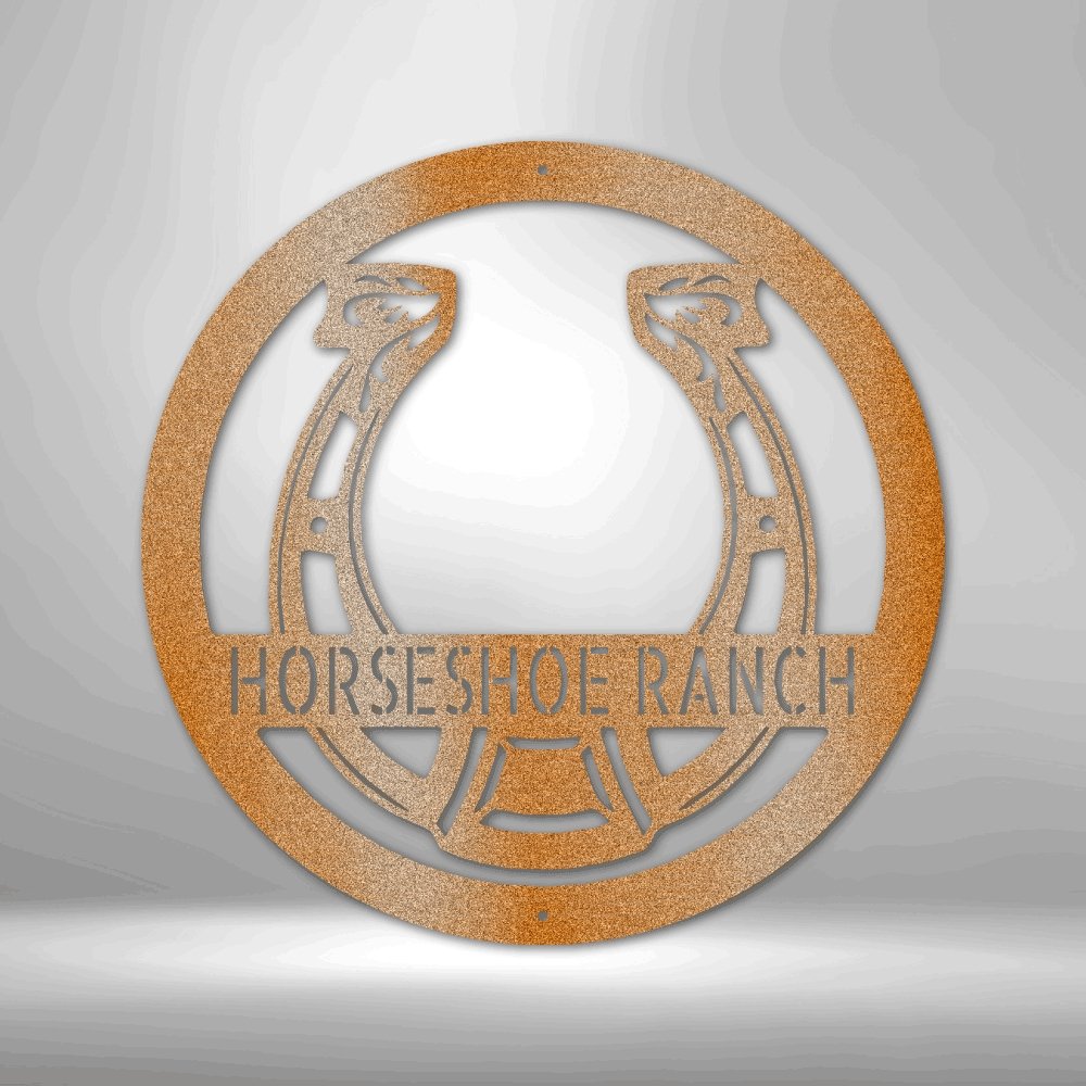 Horseshoe Monogram Steel Sign - Personalized Metal Wall Art for Rustic Decor - Stylinsoul