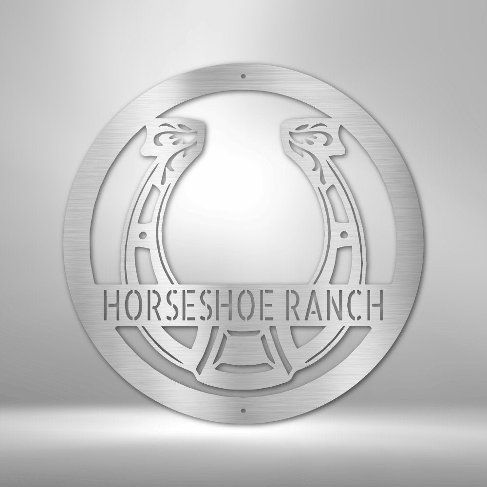 Horseshoe Monogram Steel Sign - Personalized Metal Wall Art for Rustic Decor - Stylinsoul