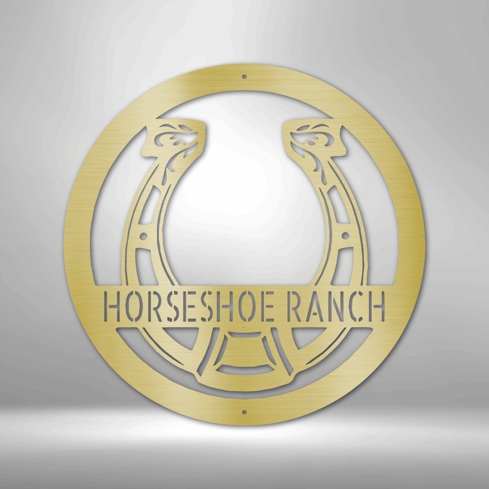 Horseshoe Monogram Steel Sign - Personalized Metal Wall Art for Rustic Decor - Stylinsoul