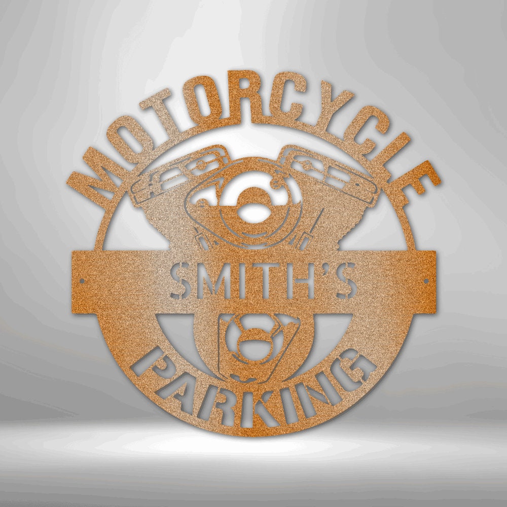 Custom Motorcycle Parking Biker Garage Sign, Metal Motocross Papa's Motobike Sign, Garage Workshop Mancave Wall Art - Stylinsoul