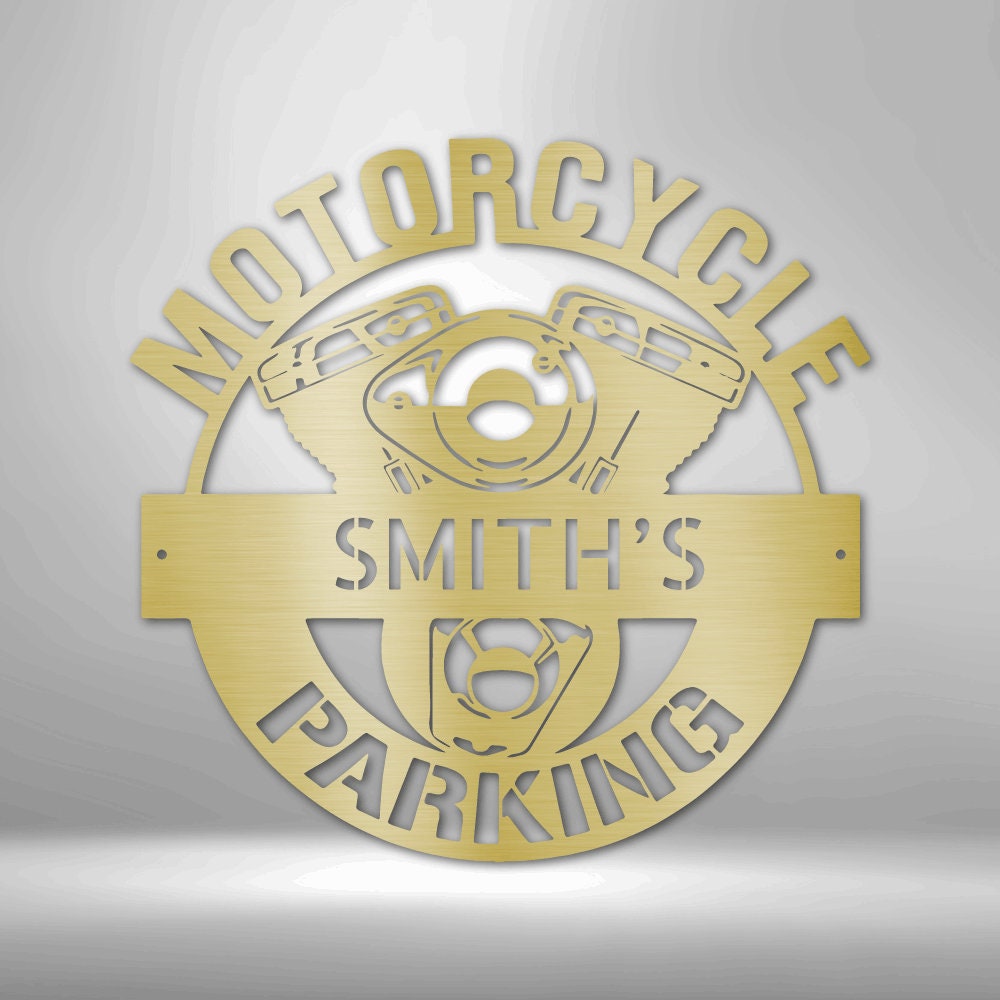 Custom Motorcycle Parking Biker Garage Sign, Metal Motocross Papa's Motobike Sign, Garage Workshop Mancave Wall Art - Stylinsoul