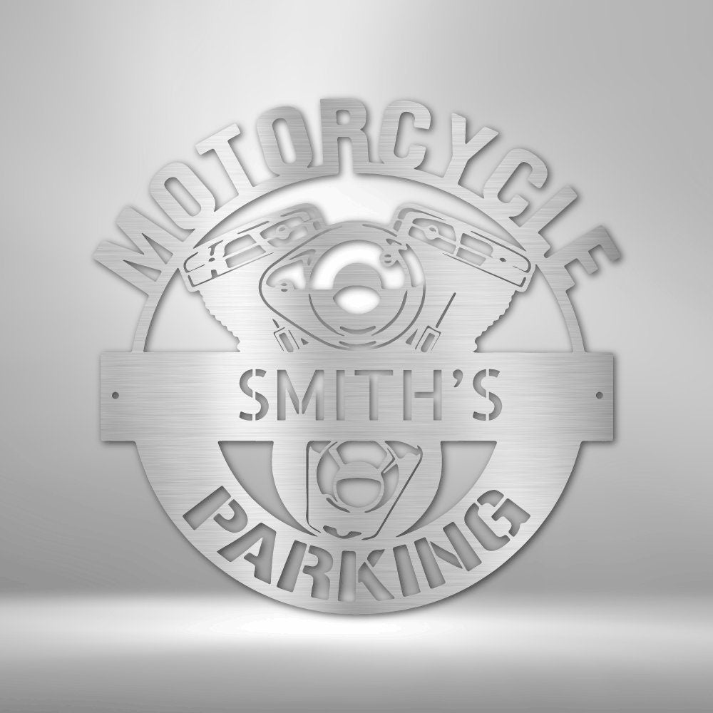 Custom Motorcycle Parking Biker Garage Sign, Metal Motocross Papa's Motobike Sign, Garage Workshop Mancave Wall Art - Stylinsoul