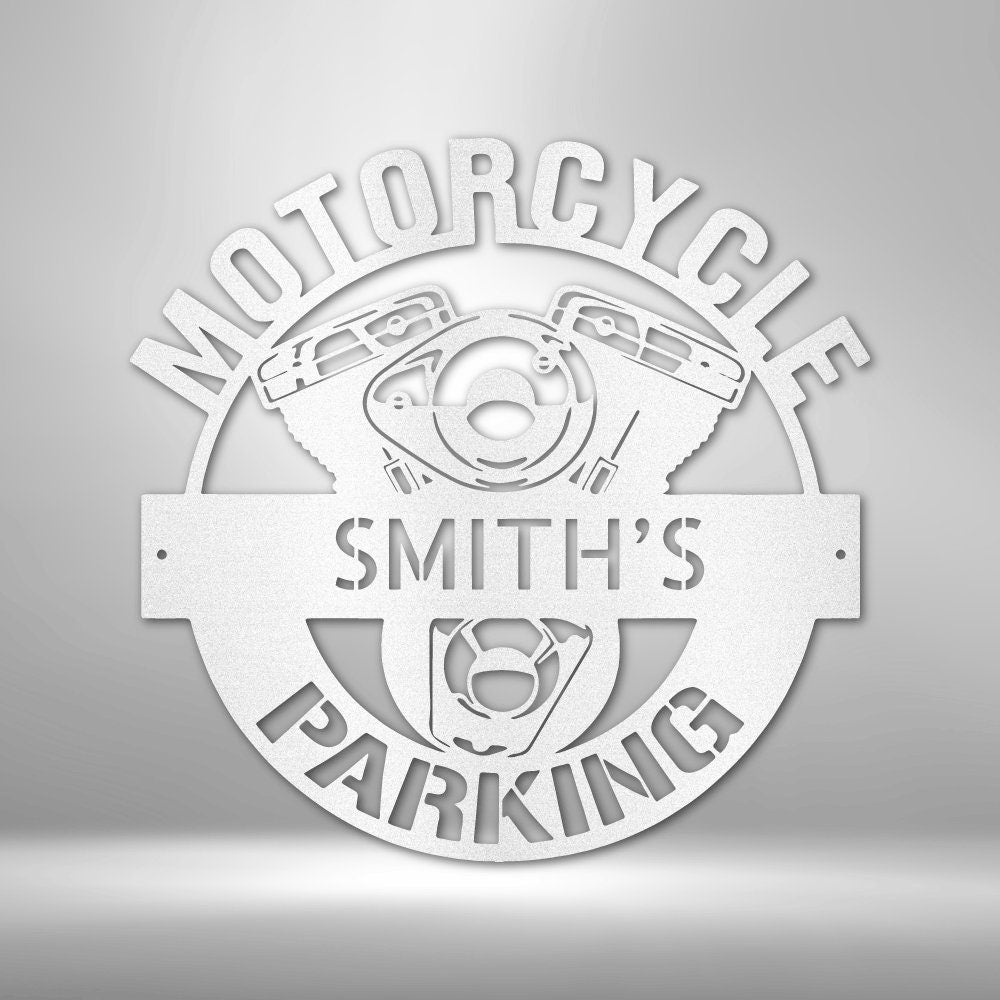 Custom Motorcycle Parking Biker Garage Sign, Metal Motocross Papa's Motobike Sign, Garage Workshop Mancave Wall Art - Stylinsoul