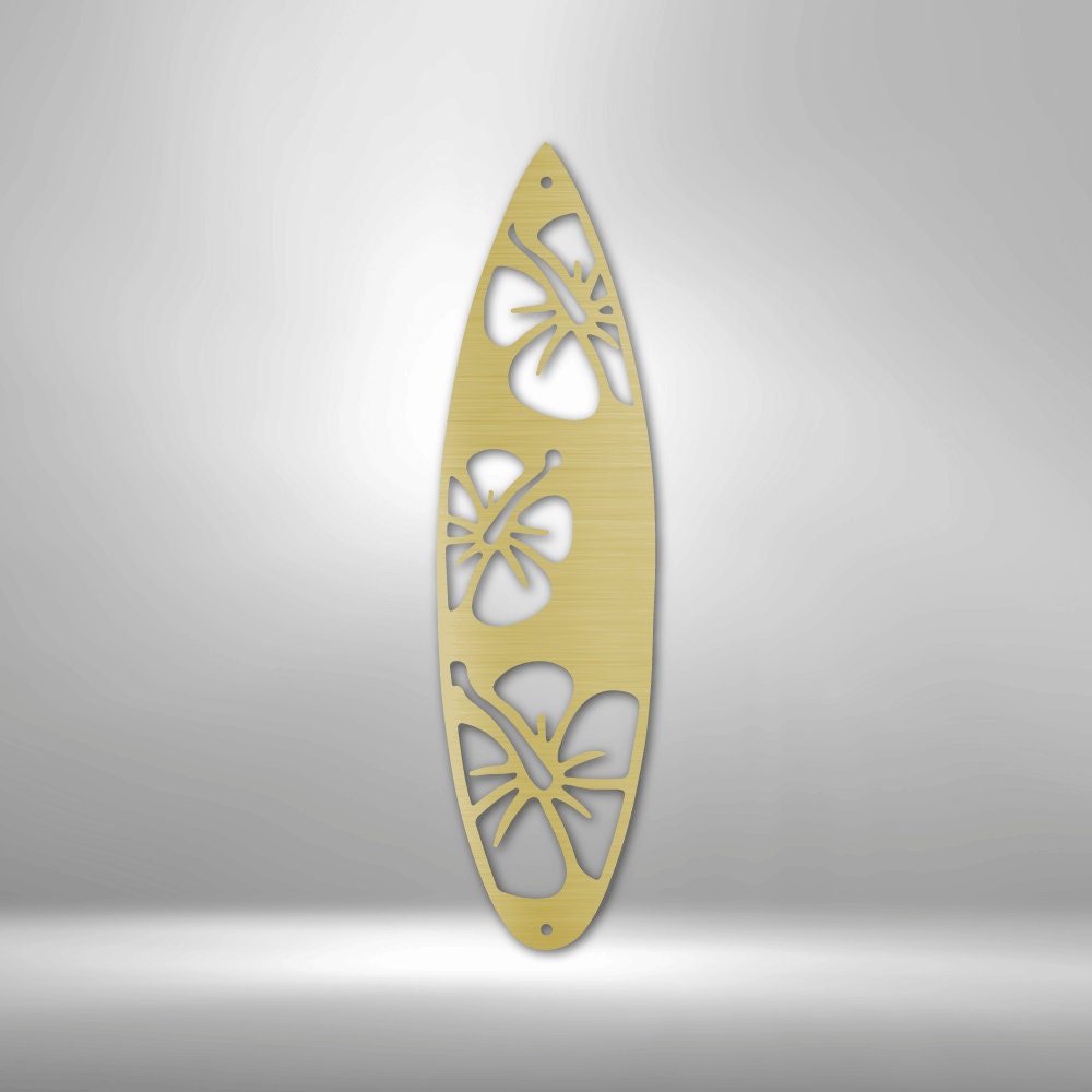 Surf Board Flowers Sign - Beach Surfing Wall Hanging Metal Art - Housewarming Modern Living Room Wall Decor Gift   - Stylinsoul