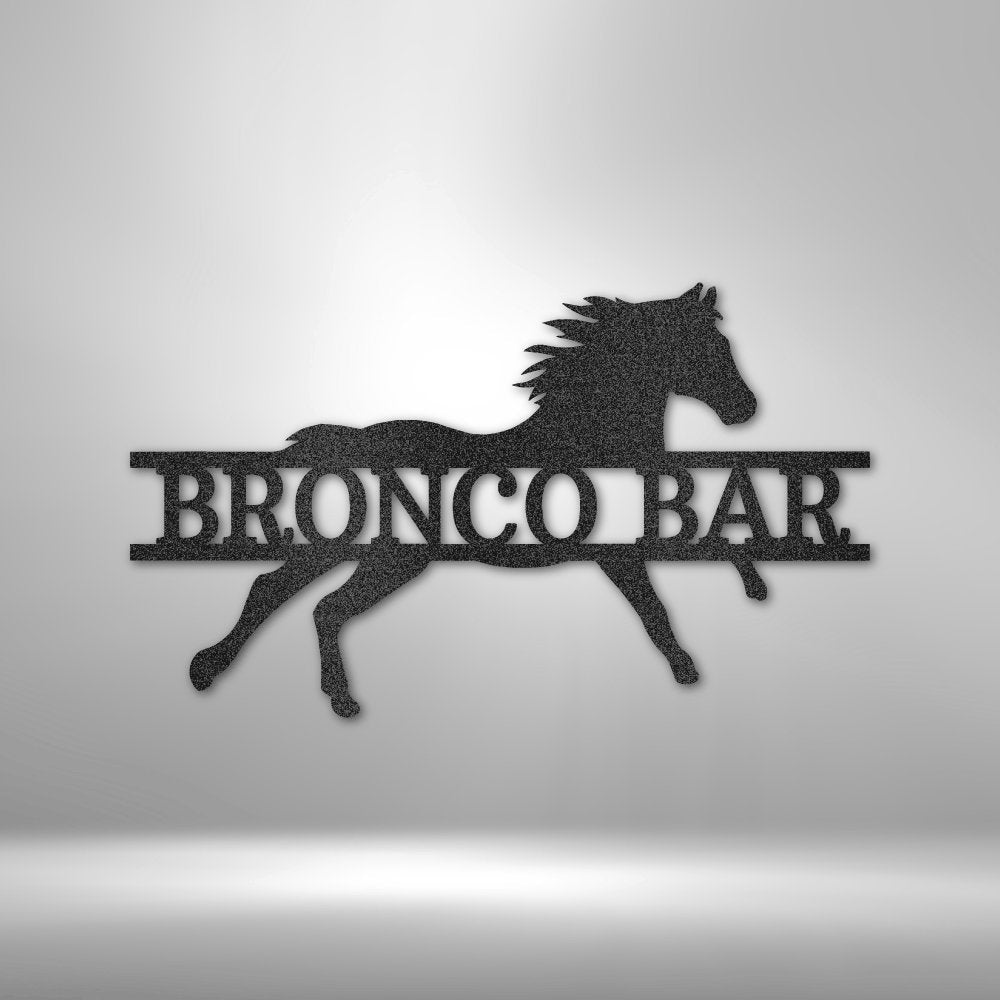 Sprinting Horse Metal Sign - Custom Name Ranch Wall Art - Horse Owner Gift - Farm Name Sign - Stylinsoul