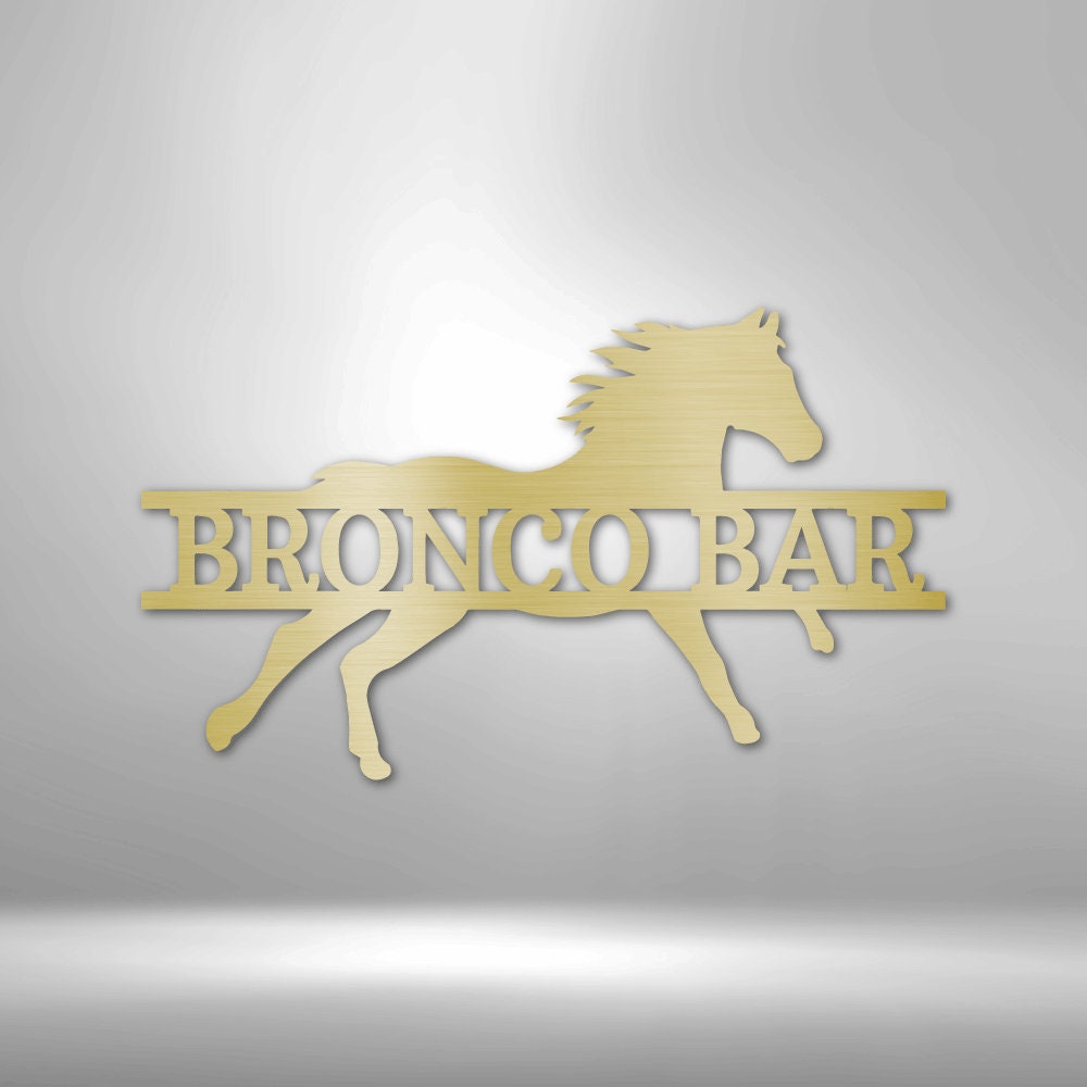 Sprinting Horse Metal Sign - Custom Name Ranch Wall Art - Horse Owner Gift - Farm Name Sign - Stylinsoul