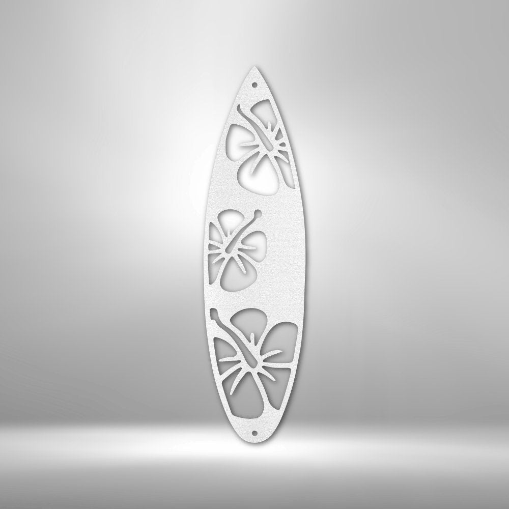 Surf Board Flowers Sign - Beach Surfing Wall Hanging Metal Art - Housewarming Modern Living Room Wall Decor Gift   - Stylinsoul