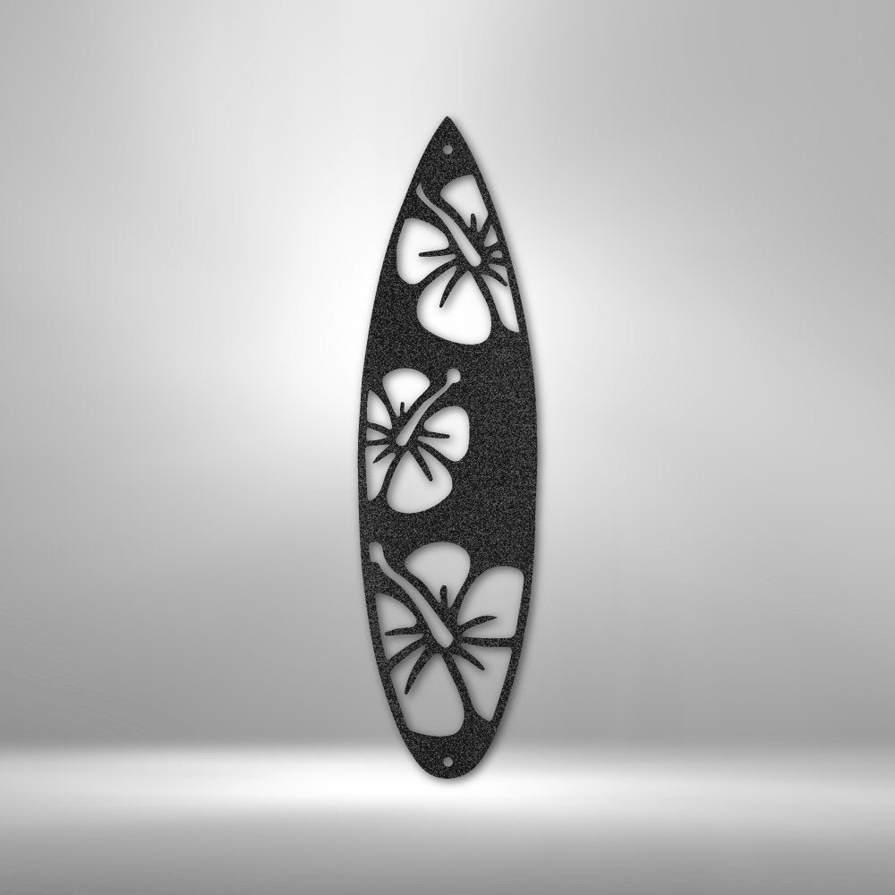 Surf Board Flowers Sign - Beach Surfing Wall Hanging Metal Art - Housewarming Modern Living Room Wall Decor Gift   - Stylinsoul
