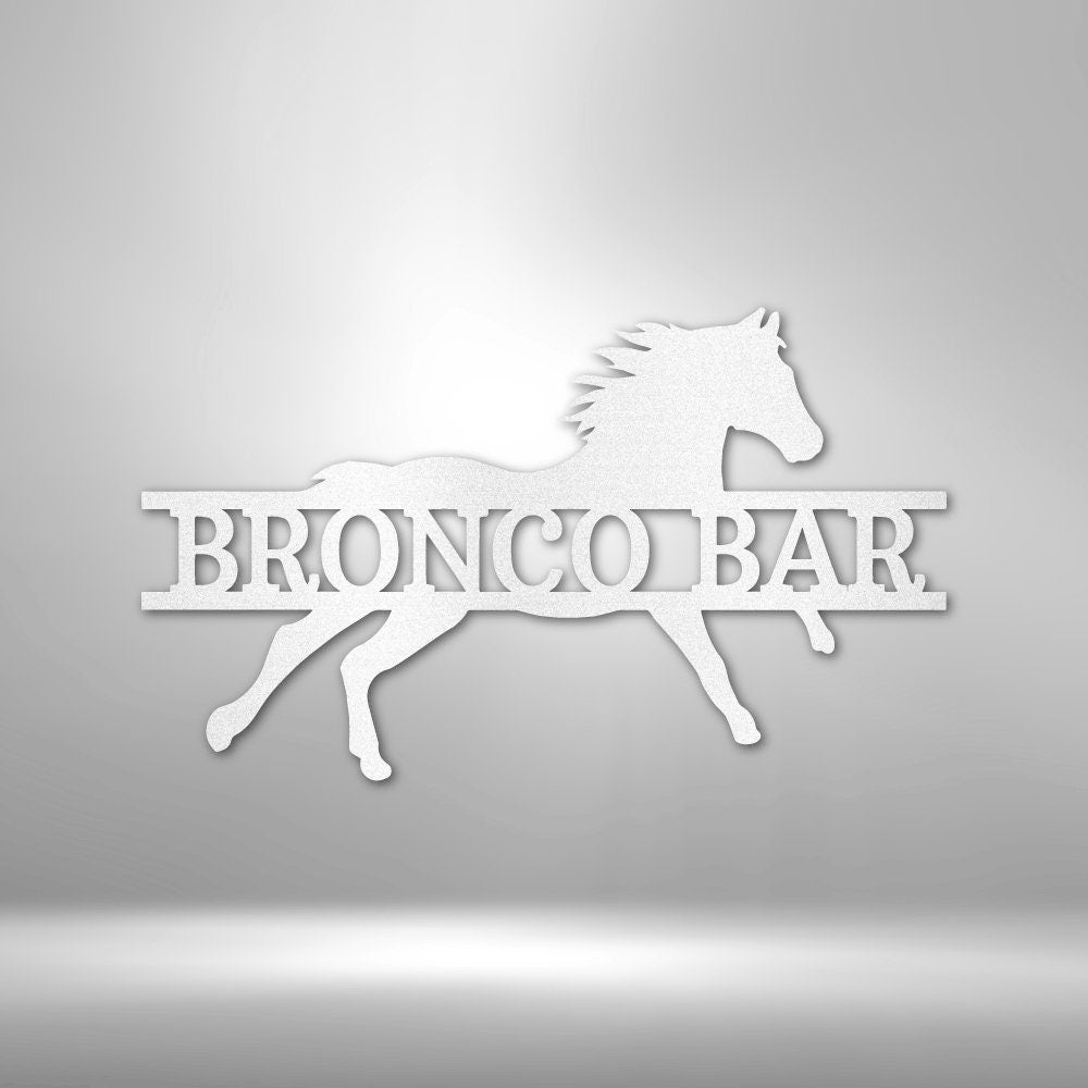 Sprinting Horse Metal Sign - Custom Name Ranch Wall Art - Horse Owner Gift - Farm Name Sign - Stylinsoul