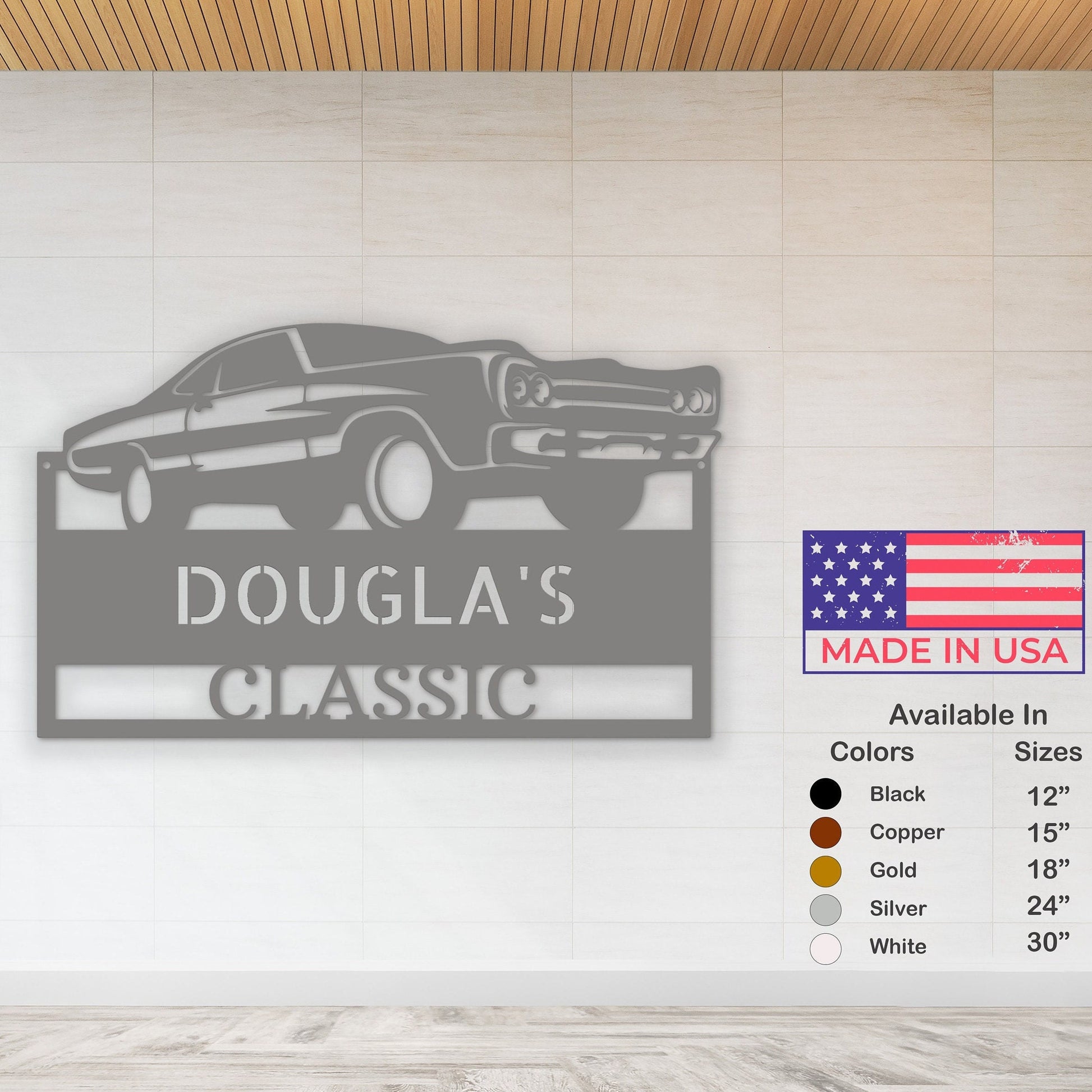 Custom Garage Sign, Metal Muscle Car Signs, Personalized Mancave Workshop Dad's Gift, Outdoor Custom Name Sign - Stylinsoul