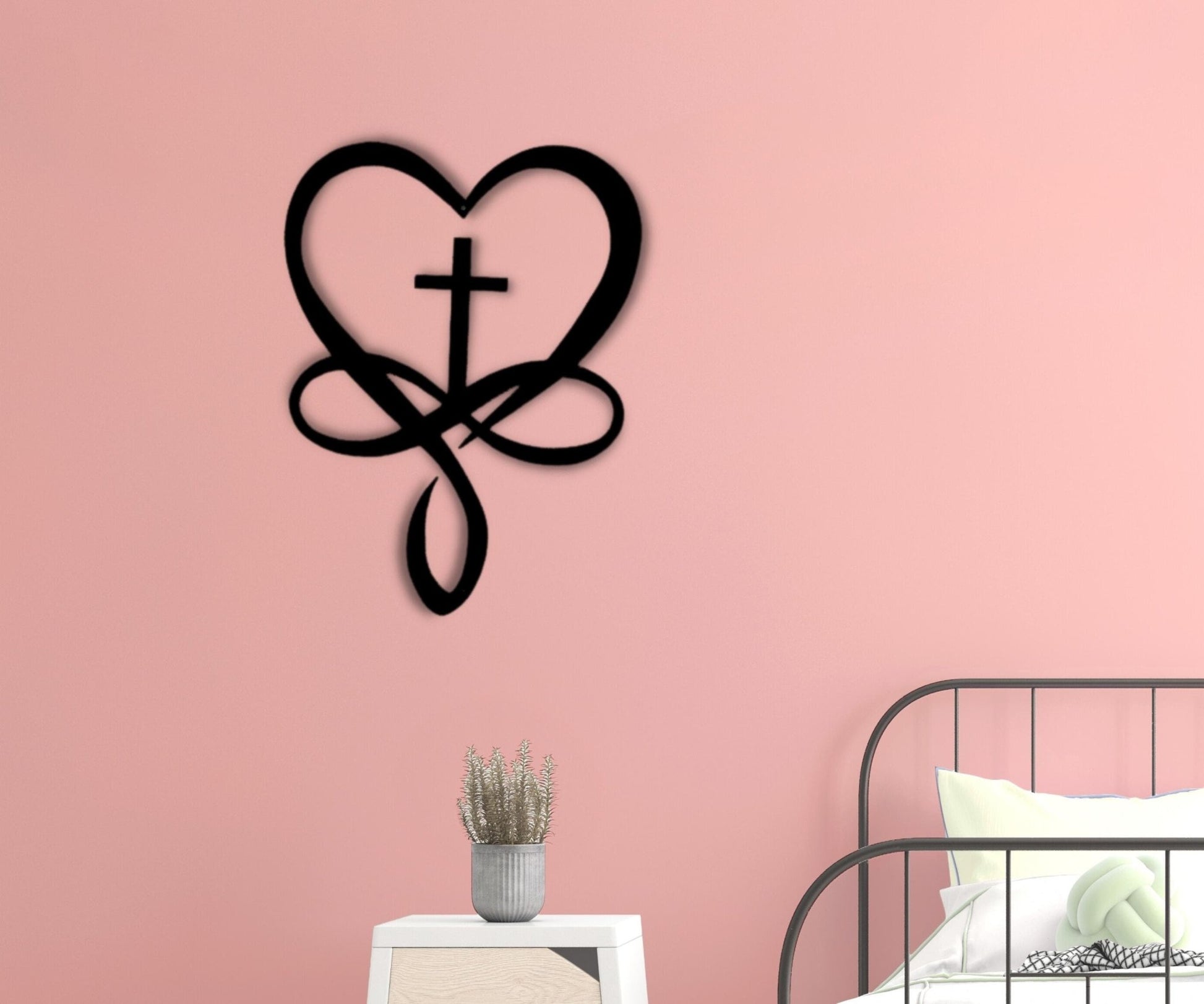 Infinite Love Sign - Couples Metal Wall Art for Unique Wedding and Christian Decor - Stylinsoul
