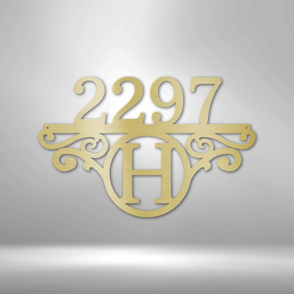 Initial Address Monogram Steel Sign - Personalized Metal Wall Art for Address Display - Stylinsoul