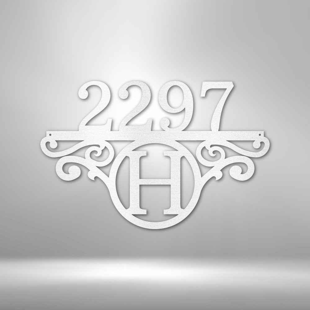Initial Address Monogram Steel Sign - Personalized Metal Wall Art for Address Display - Stylinsoul