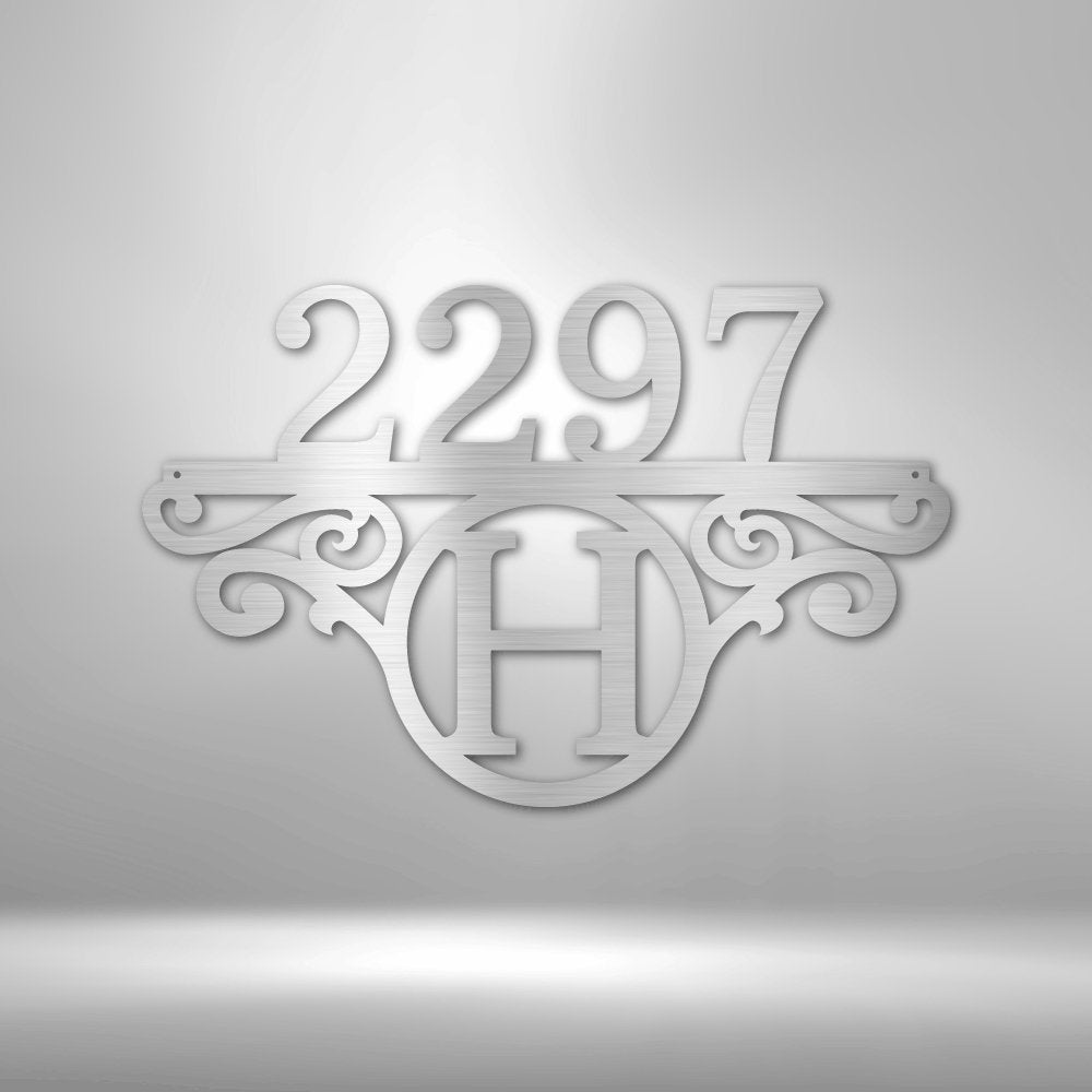 Initial Address Monogram Steel Sign - Personalized Metal Wall Art for Address Display - Stylinsoul