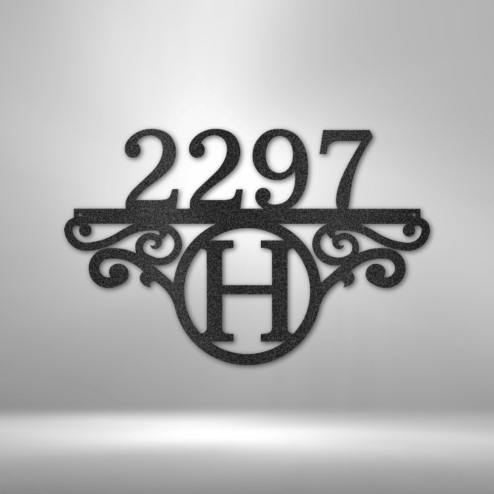 Initial Address Monogram Steel Sign - Personalized Metal Wall Art for Address Display - Stylinsoul