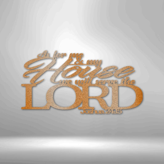 Joshua 24.15 Quote Steel Sign - Inspirational Metal Wall Art with Biblical Message - Stylinsoul