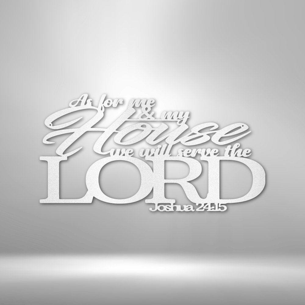 Joshua 24.15 Quote Steel Sign - Inspirational Metal Wall Art with Biblical Message - Stylinsoul