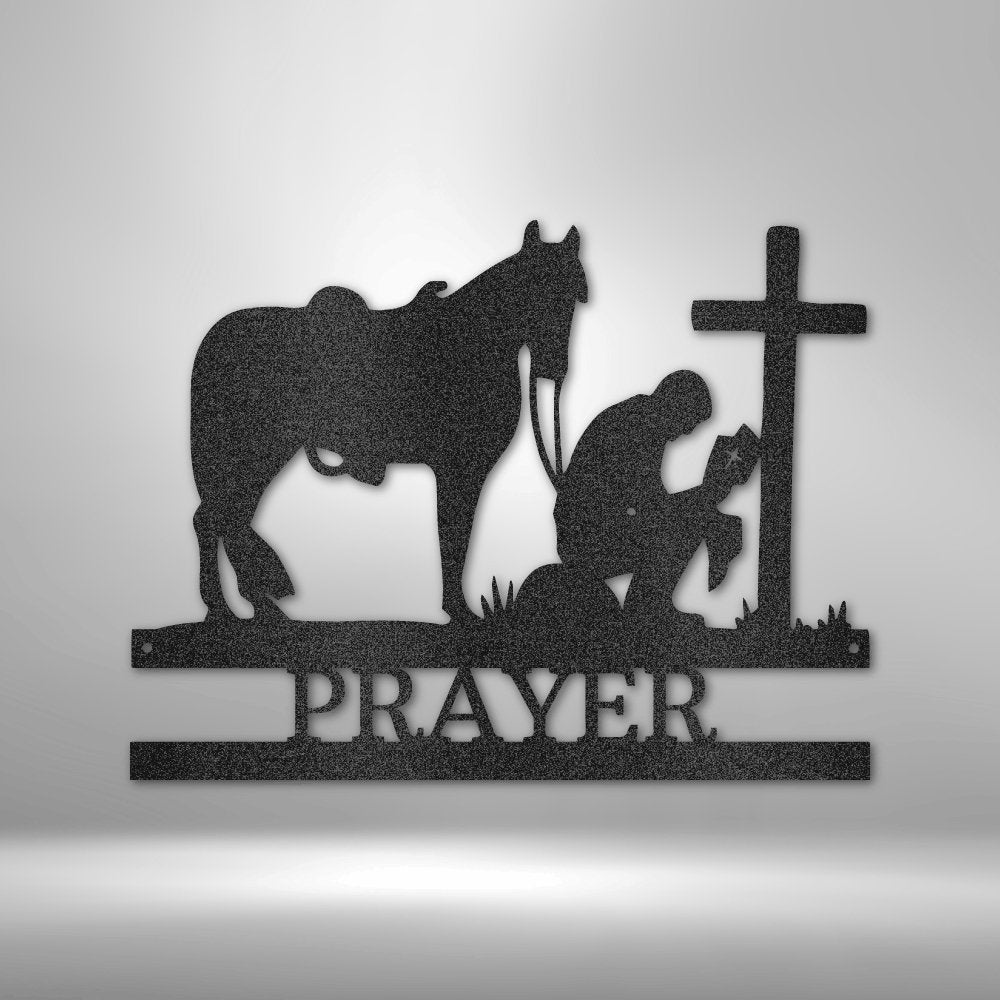 Kneeling Cowboy Monogram Steel Sign - Personalized Metal Wall Art for Western-themed Decor - Stylinsoul