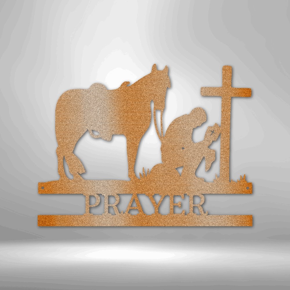Kneeling Cowboy Monogram Steel Sign - Personalized Metal Wall Art for Western-themed Decor - Stylinsoul
