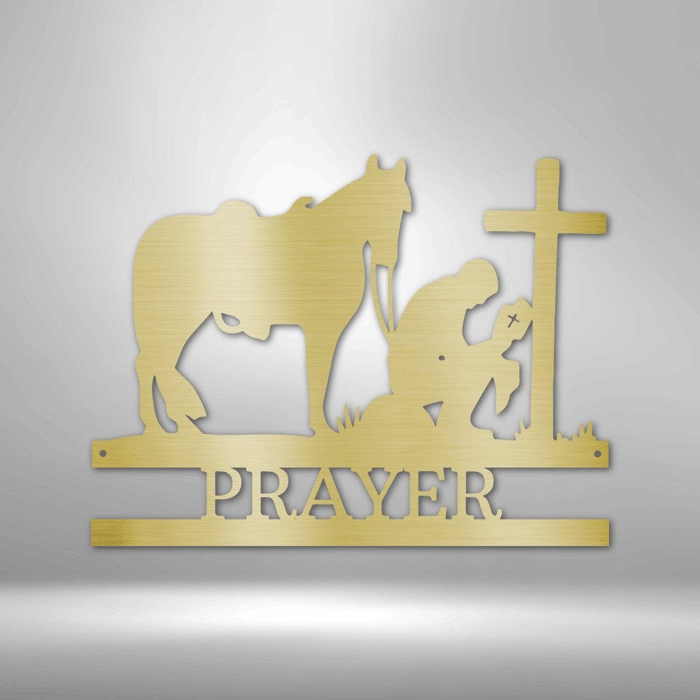 Kneeling Cowboy Monogram Steel Sign - Personalized Metal Wall Art for Western-themed Decor - Stylinsoul