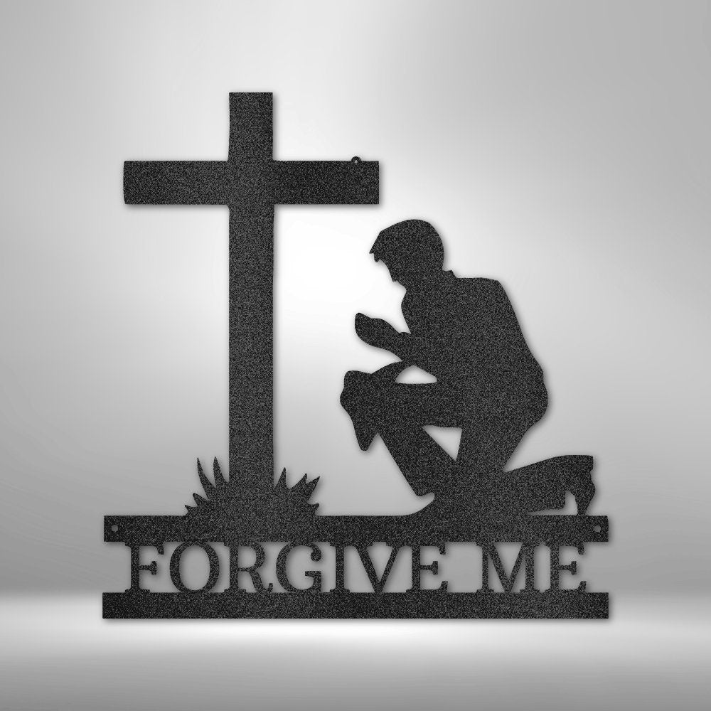Kneeling Man Wall Sign - Custom Easter Cross Home Decor for Patriotic and Christian Themes - Stylinsoul