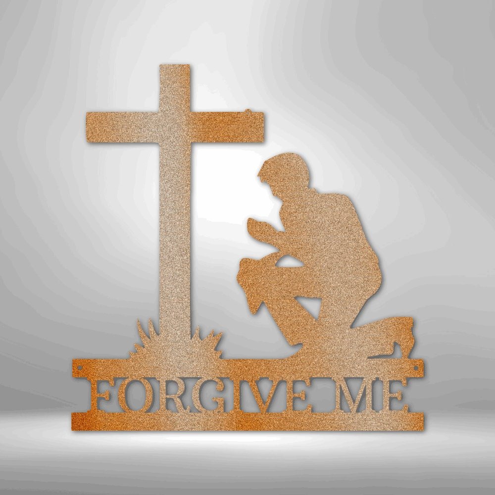 Kneeling Man Wall Sign - Custom Easter Cross Home Decor for Patriotic and Christian Themes - Stylinsoul