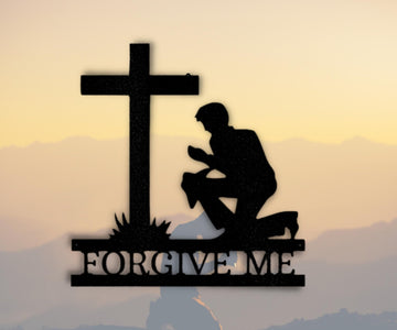 Kneeling Man Wall Sign - Custom Easter Cross Home Decor for Patriotic and Christian Themes - Stylinsoul