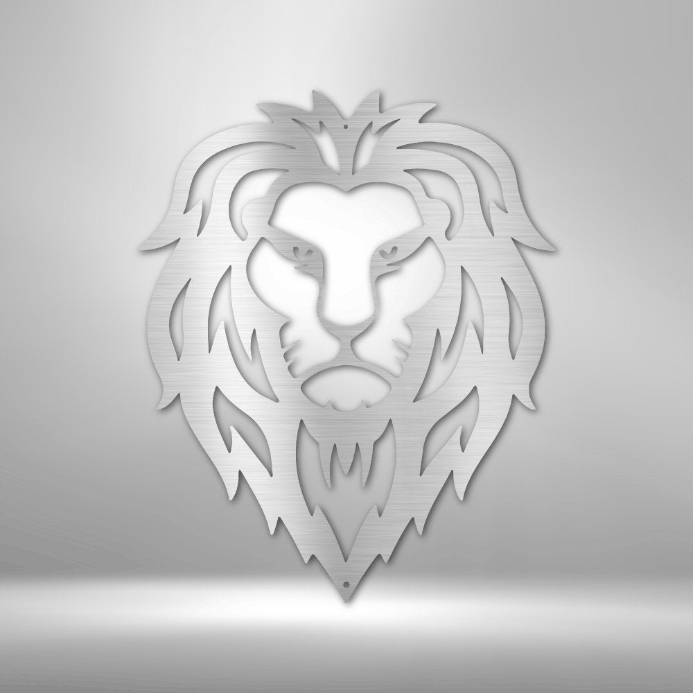 Lion Head Steel Sign - Majestic Metal Wall Art for Wildlife-inspired Decor - Stylinsoul