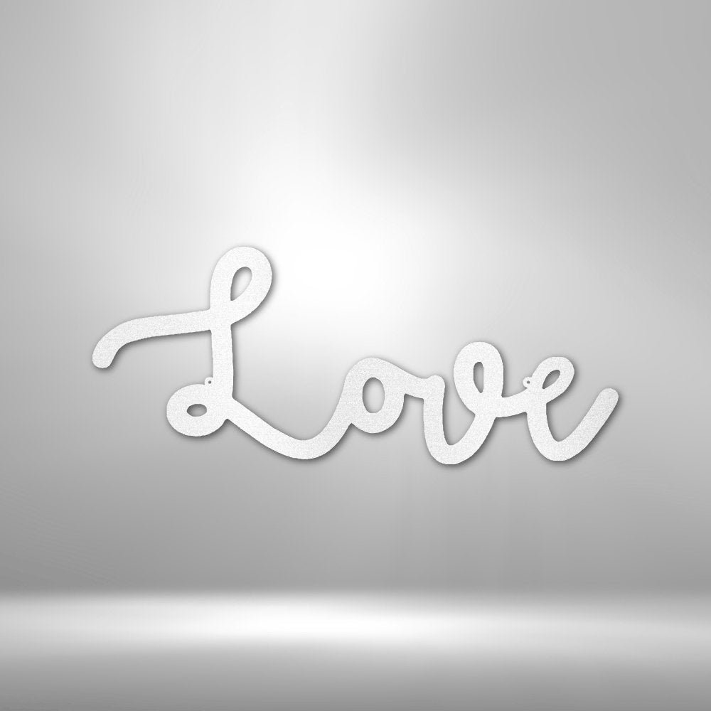 Love Script Steel Sign - Romantic Metal Wall Art for Love-themed Home Decor - Stylinsoul