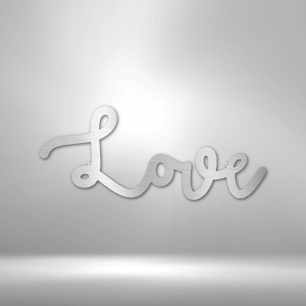 Love Script Steel Sign - Romantic Metal Wall Art for Love-themed Home Decor - Stylinsoul