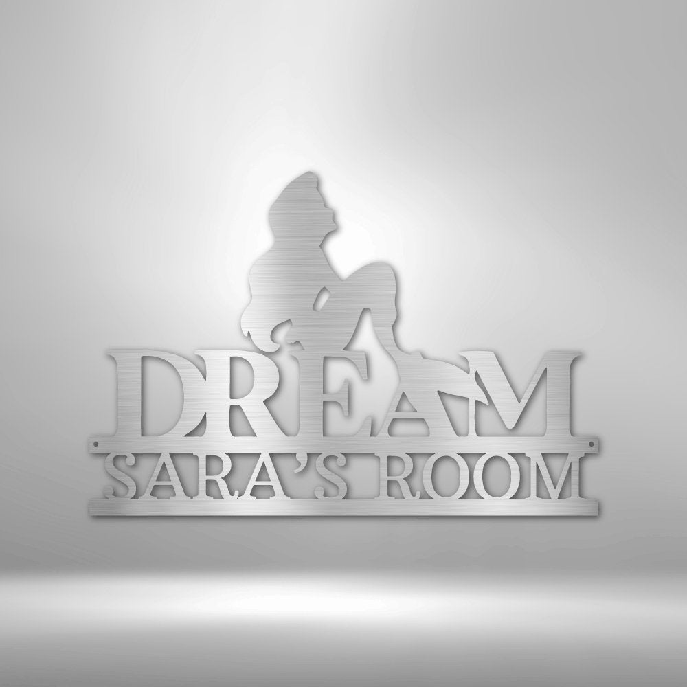 Mermaid Dreams Monogram Steel Sign - Personalized Metal Wall Art for Nautical Decor - Stylinsoul