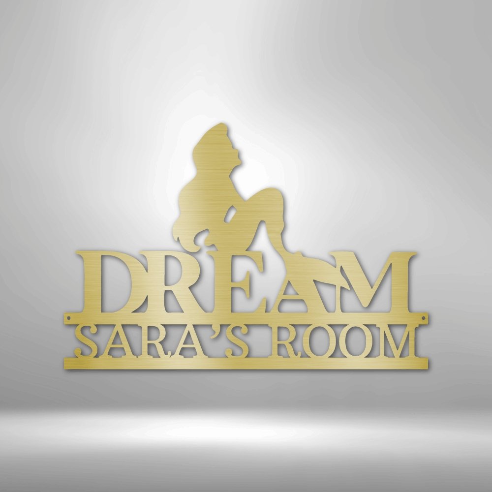 Mermaid Dreams Monogram Steel Sign - Personalized Metal Wall Art for Nautical Decor - Stylinsoul