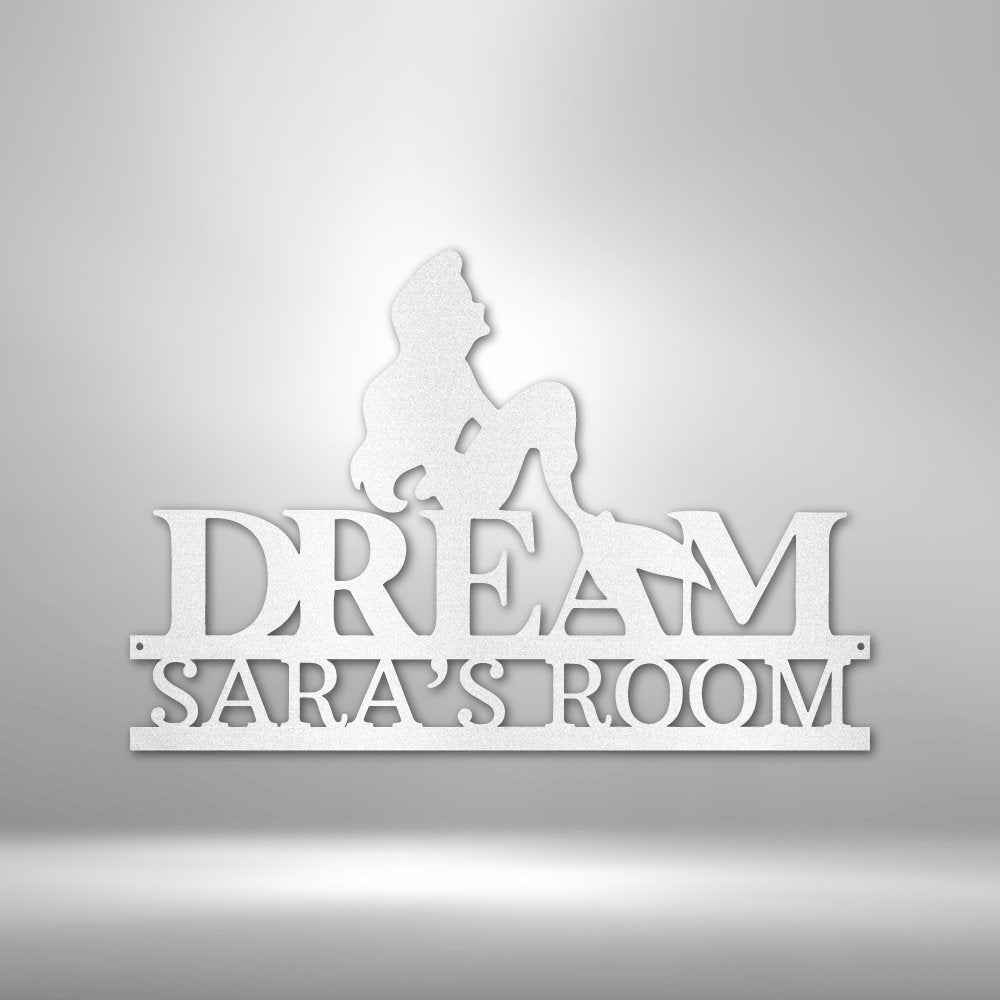 Mermaid Dreams Monogram Steel Sign - Personalized Metal Wall Art for Nautical Decor - Stylinsoul