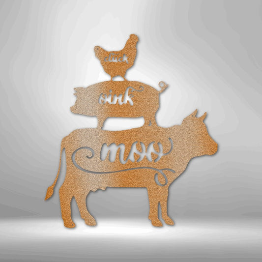 Metal Farm Sign - Animal Farmhouse Decor - Outdoor Ranch Sign - Stylinsoul