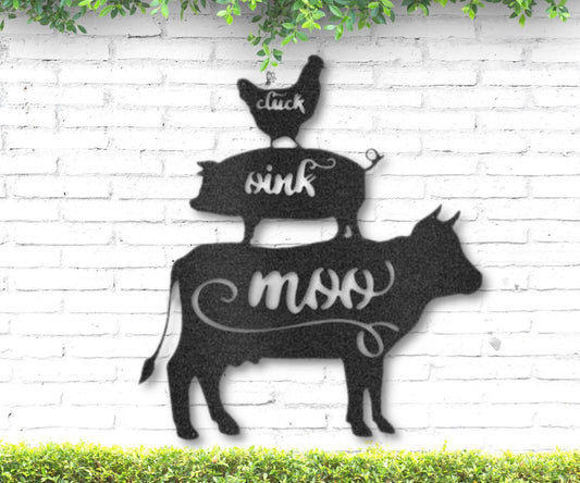 Metal Farm Sign - Animal Farmhouse Decor - Outdoor Ranch Sign - Stylinsoul