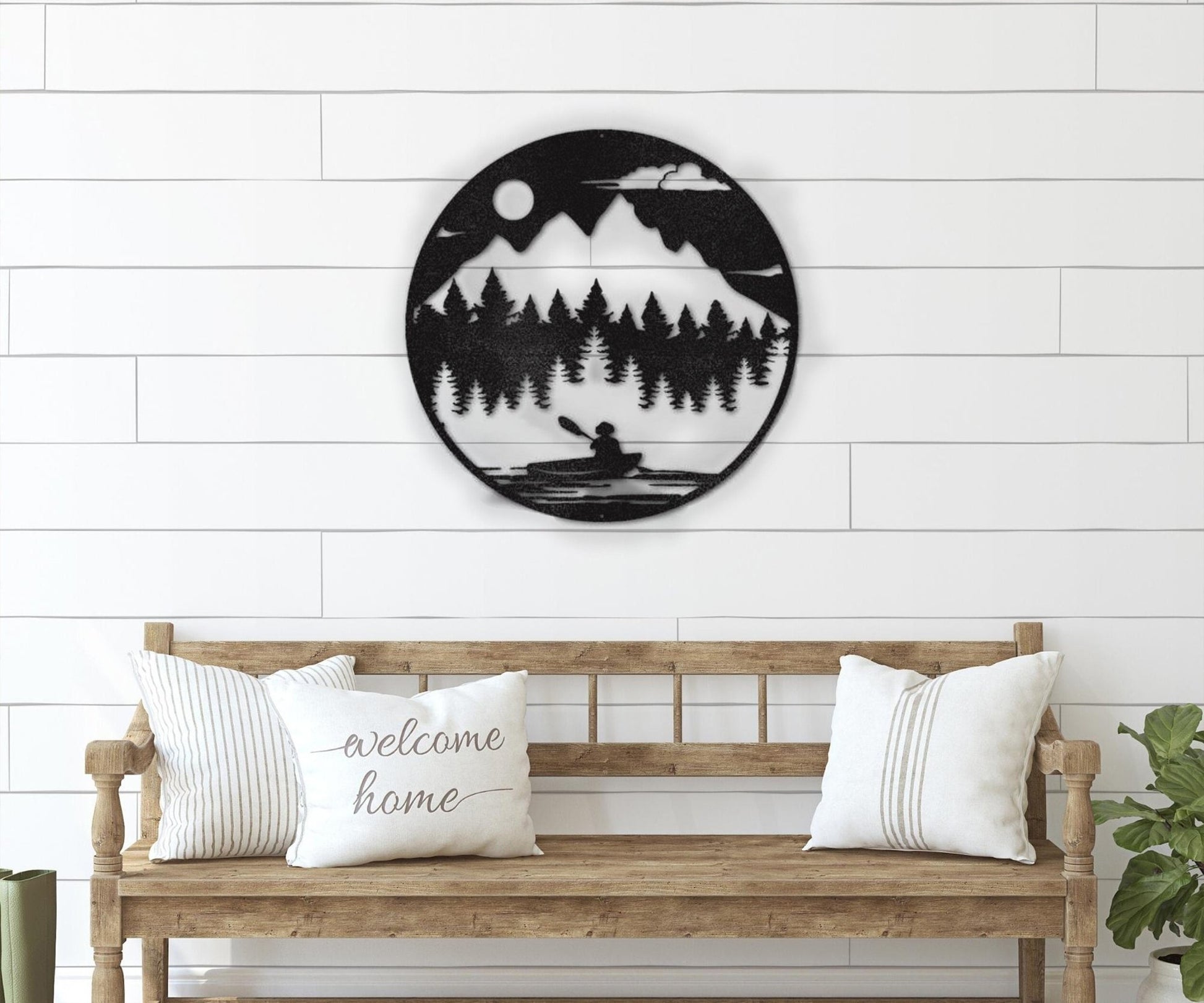 Metal Lakehouse Sign - Canoe The Wild - Outdoor Metal Wall Art for Lake House Decor - Stylinsoul