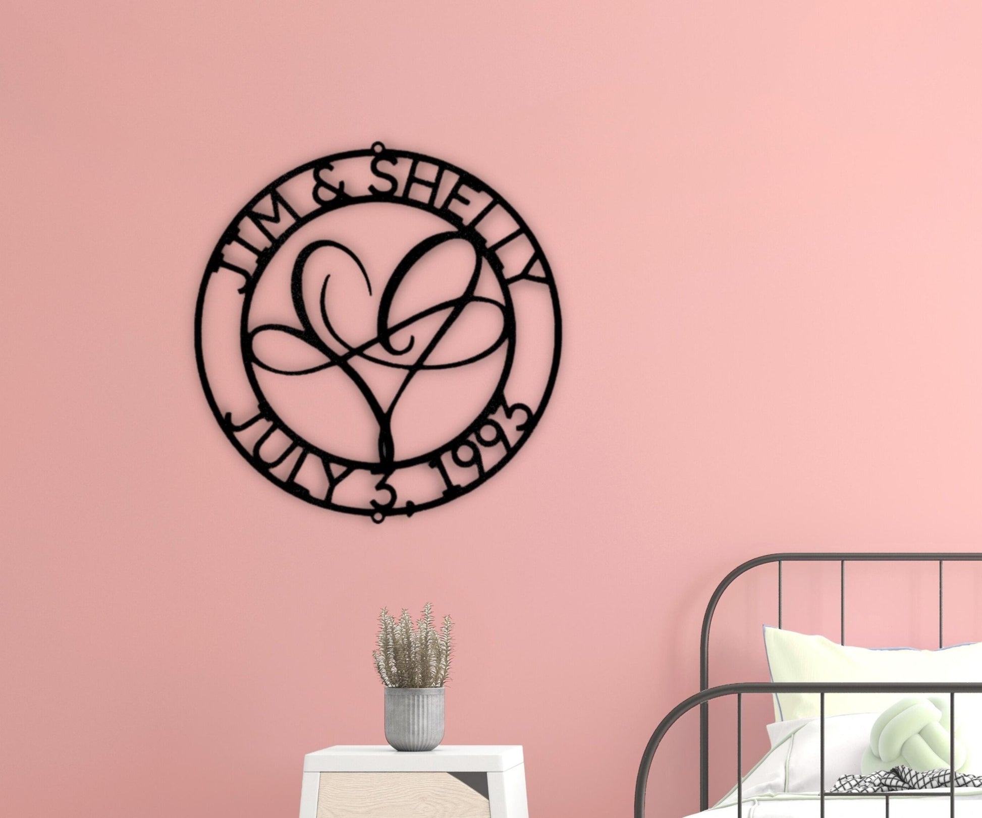 Mr and Mrs Infinite Love Monogram Steel Sign - Personalized Metal Wall Art for Newlyweds - Stylinsoul