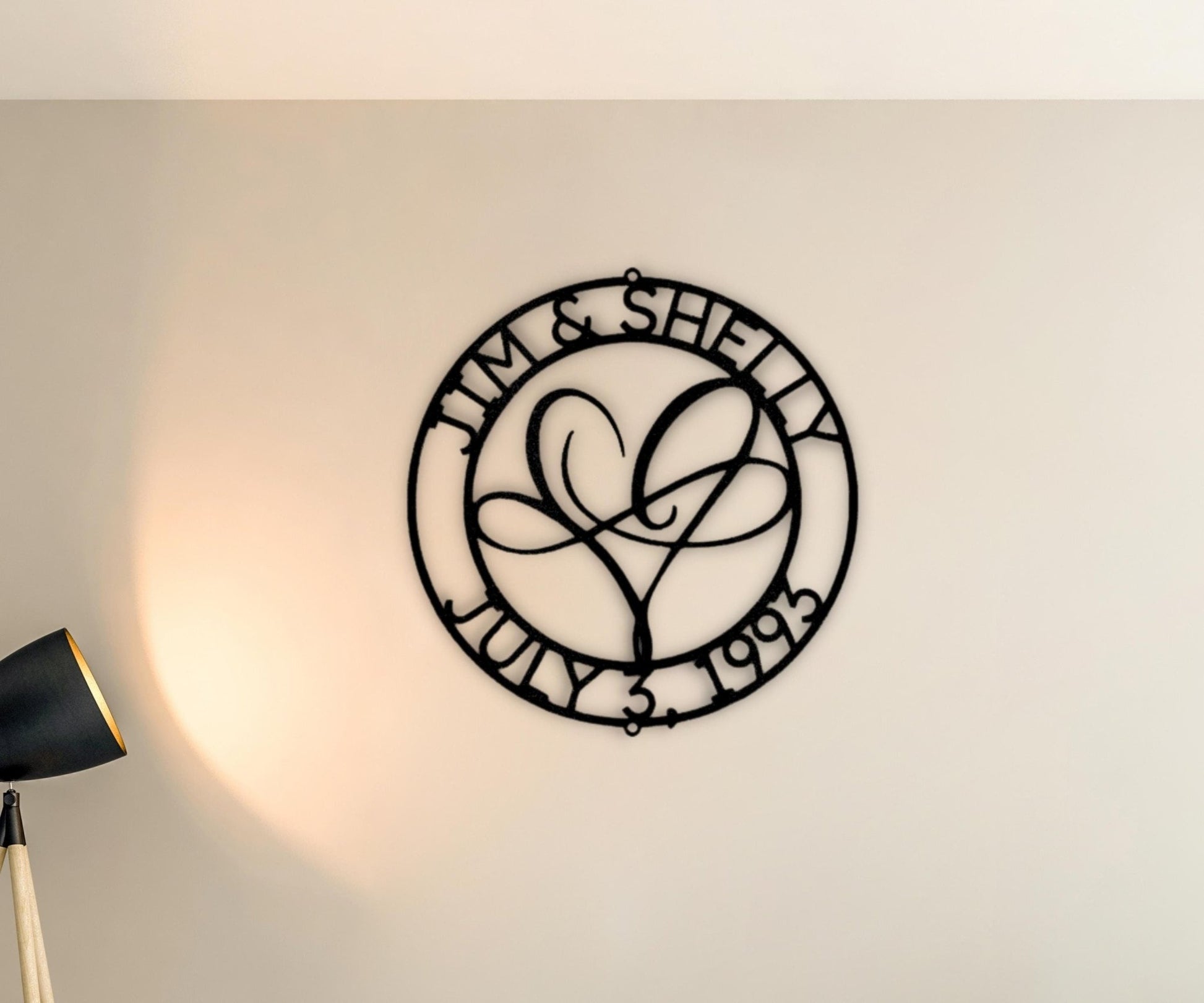 Mr and Mrs Infinite Love Monogram Steel Sign - Personalized Metal Wall Art for Newlyweds - Stylinsoul