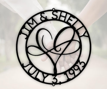 Mr and Mrs Infinite Love Monogram Steel Sign - Personalized Metal Wall Art for Newlyweds - Stylinsoul