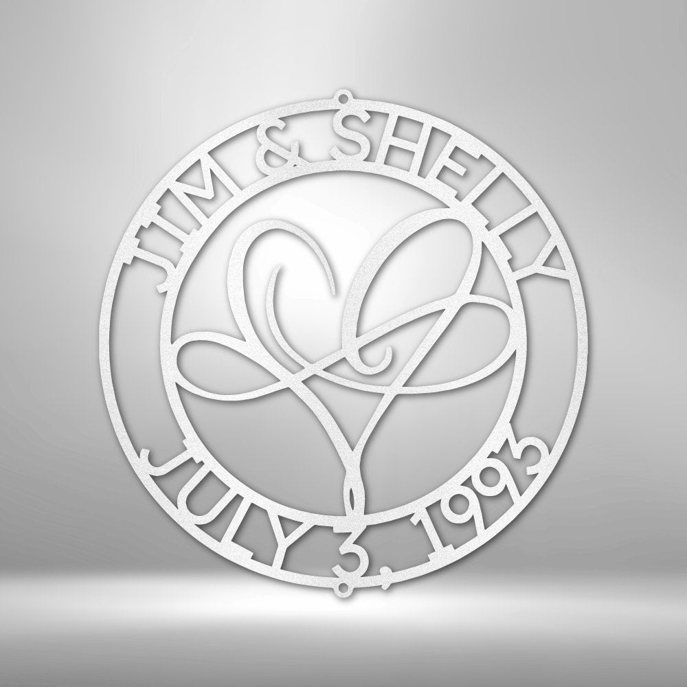 Mr and Mrs Infinite Love Monogram Steel Sign - Personalized Metal Wall Art for Newlyweds - Stylinsoul