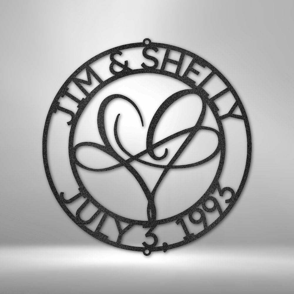 Mr and Mrs Infinite Love Monogram Steel Sign - Personalized Metal Wall Art for Newlyweds - Stylinsoul