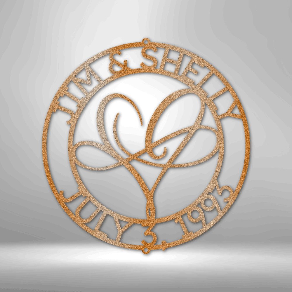 Mr and Mrs Infinite Love Monogram Steel Sign - Personalized Metal Wall Art for Newlyweds - Stylinsoul