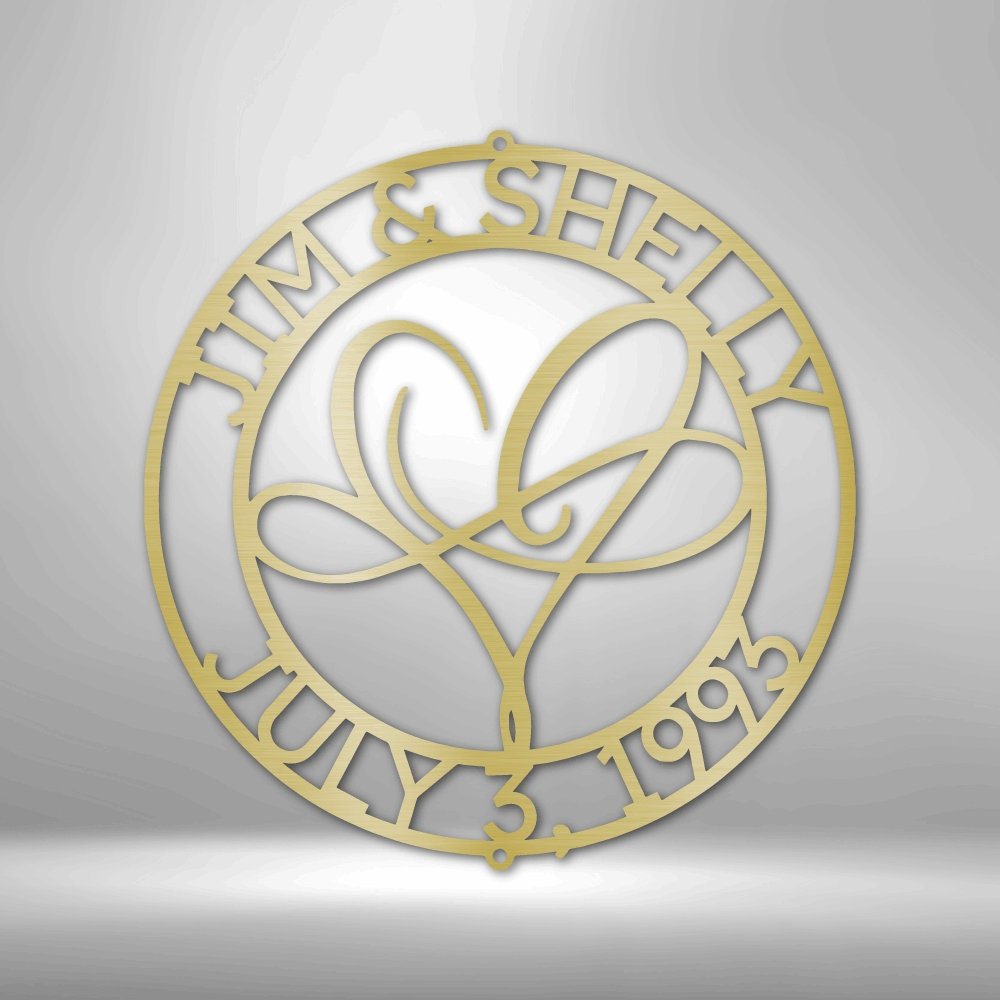 Mr and Mrs Infinite Love Monogram Steel Sign - Personalized Metal Wall Art for Newlyweds - Stylinsoul